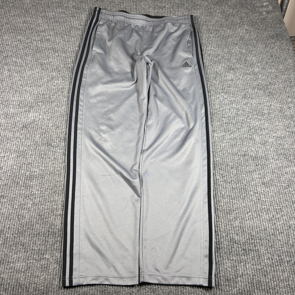 Adidas Sweatpants Men's L Gray Three Stripe Athletic Straight Leg Streetwear